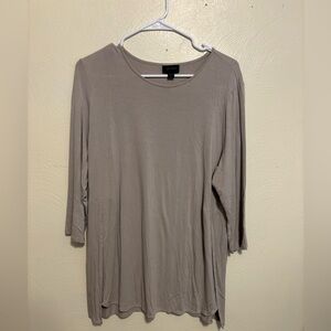 J. Jill Wearever Collection L Petite Taupe Knit Tunic